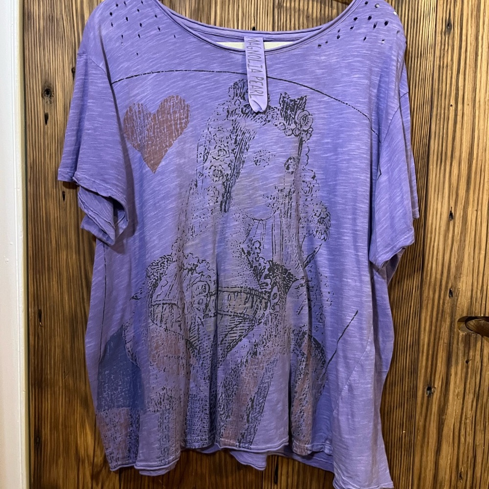 Magnolia Pearl Queen of Hearts Tee hand dyed purple!
